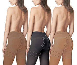 Press Up Tights FIORE 60 Denier Push up Shaping Bum uplift your bottom New Den - Picture 1 of 4