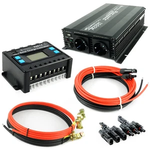 Solar Set 1500 Watt Wandler 30A Laderegler Stecker Kabel Inselanlage Zubehör - Bild 1 von 7