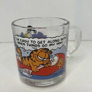 Vintage 1978 McDonald's Glass Mug Jim Davis' Garfield & Odie Canoeing - Picture 1 of 7