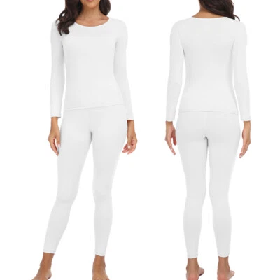 Women Soft Thermal Long Johns Underwear Top & Bottom 2PCS Set For Cold Winter US - Image 1 of 4