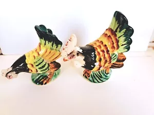 Agitadores de sal y pimienta vintage de gallina y gallo JAPÓN 4 1/2" cerámica de colección - Imagen 1 de 4