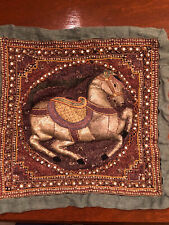 Vintage Thai Burmese Kalaga Horse Raised Tapestry : Jewels Sequins 3D