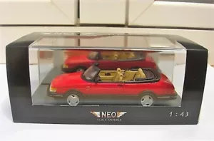 Saab 900 cabrio 1987 red Neo 43565 MIB 1:43 92 93 95 99 9000 volvo MEGA RARE - Foto 1 di 4