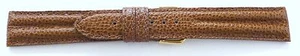 18mm FLEURUS - TAN TEXTURED TWIN PADDED STITCHED CALF LEATHER WATCH BAND / STRAP - Picture 1 of 3