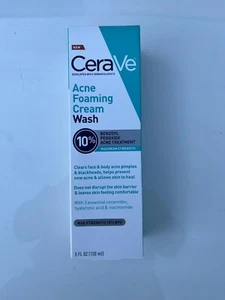 CeraVe Acne Foaming Cream Wash with Benzoyl Peroxide 10% Maximum Strength - 5 Oz - Picture 1 of 4