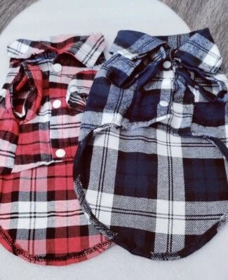 Camiseta a Cuadros para Perros Abrigo de Franela Chaqueta Ropa para Mascotas Ropa Gato Cachorro Perro Camisa Foto 1 de 4