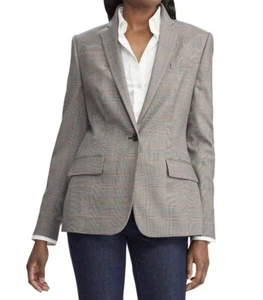 $295 Lauren Ralph Lauren Glen Plaid Print Blazer Size 8 L6g - Picture 1 of 3