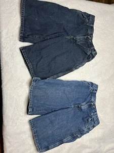 WRG Jean Co Boy’s Blue Denim Jean Shorts Cargo Size 14R Adjustable 2 Pair - Picture 1 of 12
