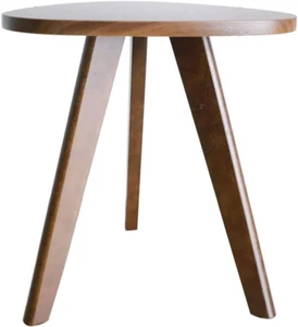 End Table, Pecan Wood Triangle Side Table Mid-Century Modern Accent Table for Ni - Picture 1 of 6