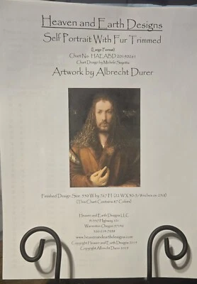 Heaven And Earth Designs Cross Stitch Pattern Self Portrait With Fur Trimmed - Image 1 of 4