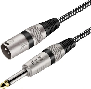 Cable XLR Macho 1/4 TS 3FT Trenzado Nylon 3 Pinos Micrófono Interconexión Sin Balanceado - Imagen 1 de 12
