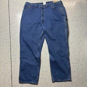 NWT Carhartt B171 DST Relaxed Fit Carpenter Jeans Mens 46x32 Blue Denim - Picture 1 of 5