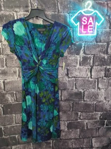 Connected Apparel Multicolor Dress Size 6 Short Sl Floral V-Neck NWT!     [JJ25] - Picture 1 of 12