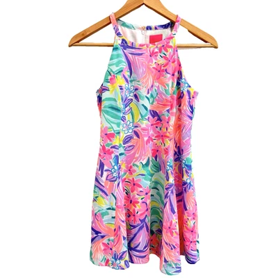 Lily Pulitzer Mini Girls Sz 12 XL Fernanda Dress It Was All A Dream Pink Purple - Image 1 of 4