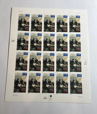 Scott #3782 Louisiana Purchase Treaty Pane of 20 37¢ Stamps (2003) #65 - Image 1 of 2