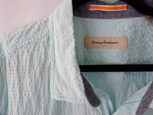 Tommy Bahama Mint Green Seersucker S/S Men's Size XXL w/pocket EUC - Picture 1 of 3
