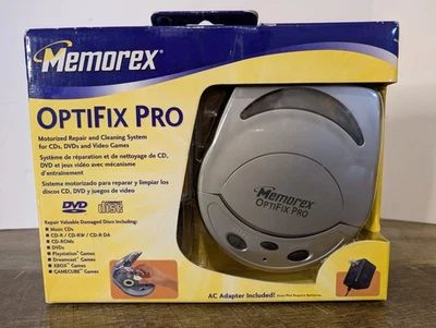 Memorex Optifix Pro Motorized Repair +Cleaning System for CD's DVDs Games Disc - Image 1 of 4