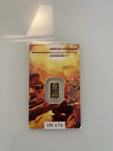 1g Goldbarren Argor- Heraeus Following Nature Herbst / 2017 Limitierte Edition - Bild 1 von 2