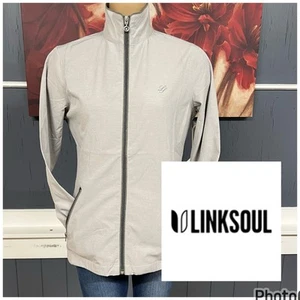 Linksoul Golf Womens Sz Small Active Jacket Full Zip Stretch Unlined Wind Gray - Picture 1 of 11