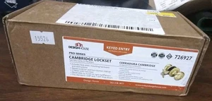 Design House Cambridge Keyed Entry Brass Door Knob in Satin Gold r6 - Picture 1 of 4