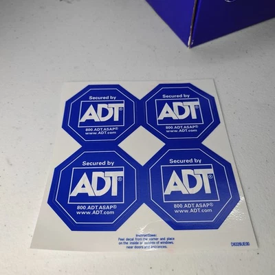 4 ADT Home Security Alarm System Warning Window Advertising Sticker Decals Fr/Bk - Image 1 of 3