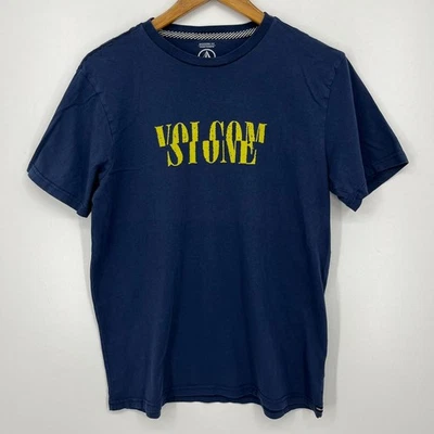Volcom T-Shirt Men's Size S Blue Organic Cotton Stone Logo Modern Fit - Image 1 of 4