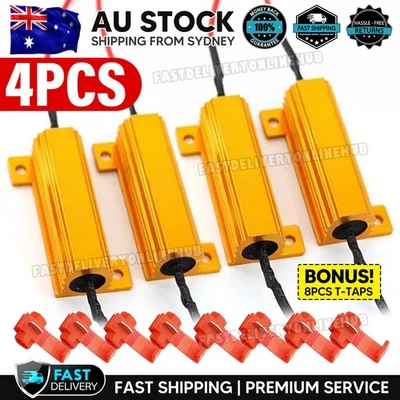 4Pcs 12V 50W 6Ω LED Load Resistor Indicator Flash Rate Relay Bulbs Ballast AUS - image 1 of 4
