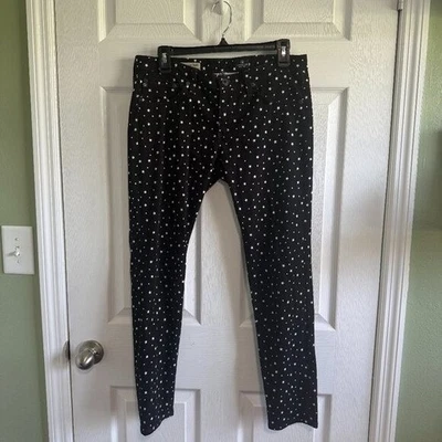 Pantalón AG Adriano Goldschmied "The Legging Ankle" Negro Blanco Estrella Velvet Feelvet 29R Foto 1 de 4