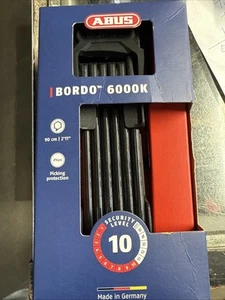 Neu ABUS BORDO 6000K Faltschloss 90 cm gleichschließend mit SH-Winkel 6000K/90 BK SH - Bild 1 von 5