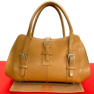 LOEWE Sender Logo Handtasche Leder braun 03407 - Bild 1 von 8