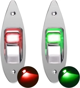 One Pair Boat Navigation Lights Boat LED Bow Light Teardrop 12V Stainle - Picture 1 of 12