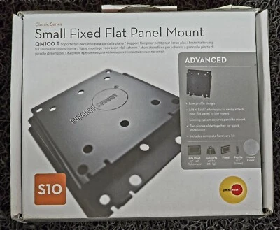 Omnimount QM100 F Small Fixed Flat Panel Mount (Platinum) Wall Mount Only - Image 1 of 4