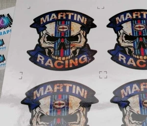 Martini Racing Teschio Adesivo a Strappo Rustee Vinile Taglio - Foto 1 di 2