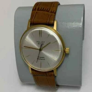 Reloj de pulsera vintage para hombre Poljot URSS raro en chapado en oro - Imagen 1 de 3