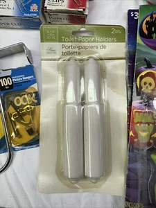 2 PACK USA Plastic Toilet Paper Roll Holders Rods White 5.5" x 1" - Replacement - Picture 1 of 3