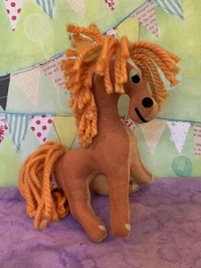 Vintage old dream pets Dakin horse pony stuffed plush animal toy orange 7" yarn  - Picture 1 of 6
