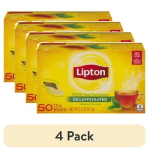 (4 pack) Unsweetened Decaffeinated Black Tea Bags, Individual Cup Size, 50 Count - Picture 1 of 6