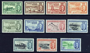 TURKS & CAICOS ISLANDS KG VI 1950 Pictorial Part Set to 2s SG 221 to SG 231 MINT - Picture 1 of 2