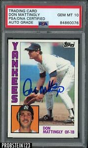 Don Mattingly Yankees Signed 1984 Topps #8 RC Rookie PSA/DNA 10 AUTO