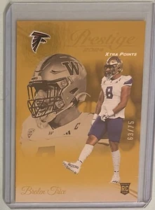 2024 Panini Prestige extra points Braylon Trice card number 336 gold prism 63/75 - Picture 1 of 2