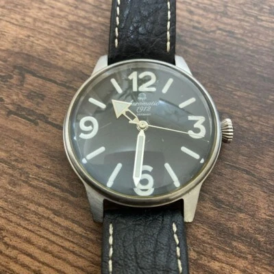 AEROMATIC 1912 Alemania Reloj Hombre Trabajo Cuarzo 46mm Correa Cuero Japón - Imagen 1 de 4