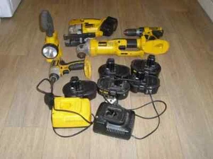 DeWalt 18V Cordless Power Tool Bundle – Drill, Grinder, Jigsaw, 6x Batteries - Picture 1 of 2