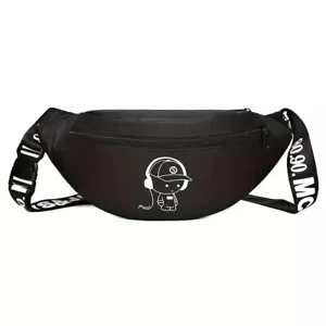 Large Waist Bag & Hip Bum Bag with Adjustable Strap for Men&Women. Black Color - Picture 1 of 9