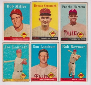 1958 TOPPS BASEBALL PHILADELPHIA PHILLIES LOT (6) - Picture 1 of 1