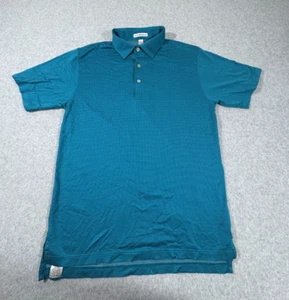 Peter Millar Shirt Small Mens Blue Spotted 100% Cotton Casual Short Sleeve Polo - Picture 1 of 6