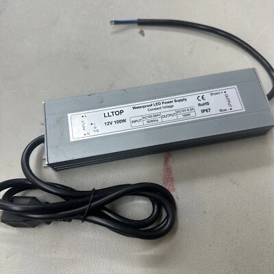 LLTOP LED Driver 100 Watts Waterproof IP67 Power Supply AC100-264V to 12V DC ... - Image 1 of 4