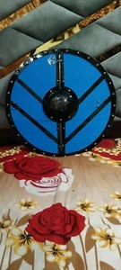 Accesorios de metal pesado escudo de madera escudo listo para la batalla Viking Shield 24""/30""/35 - Imagen 1 de 6