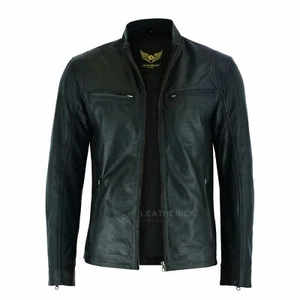 Men Leather Jacket Real Leather Jacket hooper Style Jacket Sheep Skin Jacket - Picture 1 of 12