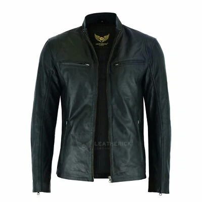 Men Leather Jacket Real Leather Jacket hooper Style Jacket Sheep Skin Jacket - Image 1 of 4