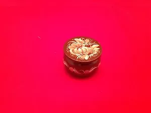 Schmuckkästchen Vintage Holz handbemalt abnehmbarer Deckel Blumen floral signiert - Bild 1 von 9